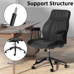 iooHug Big and Tall Office Chair 400lbs, Ergonomic Desk Chair with Lumbar Support, Flip-Up Arms, Faux Leather High Back Computer Chair for Home Office