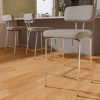 iooHug 26" Fabric Bar Stools with Backs, Set of 3 Counter Height Bar Stools, Wide Seat Kitchen Island Chairs with Metal Legs for Kitchen Island/Dining Room/Bar, Grey