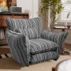 iooHug Modern Upholstered Accent Chair with Lumbar Pillow, Chenille Fabric Grey Armchair, 23"Deep Seat Living Room Chair, Comfortable Lounge Chair for Bedroom, Apartment, Home Office