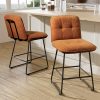 iooHug 26" Velvet Counter Height Bar Stools Set of 4, Modern Upholstered Bar Chairs with Metal Legs and Footrest for Kitchen Island, Dining Room, Home Bar, Brown